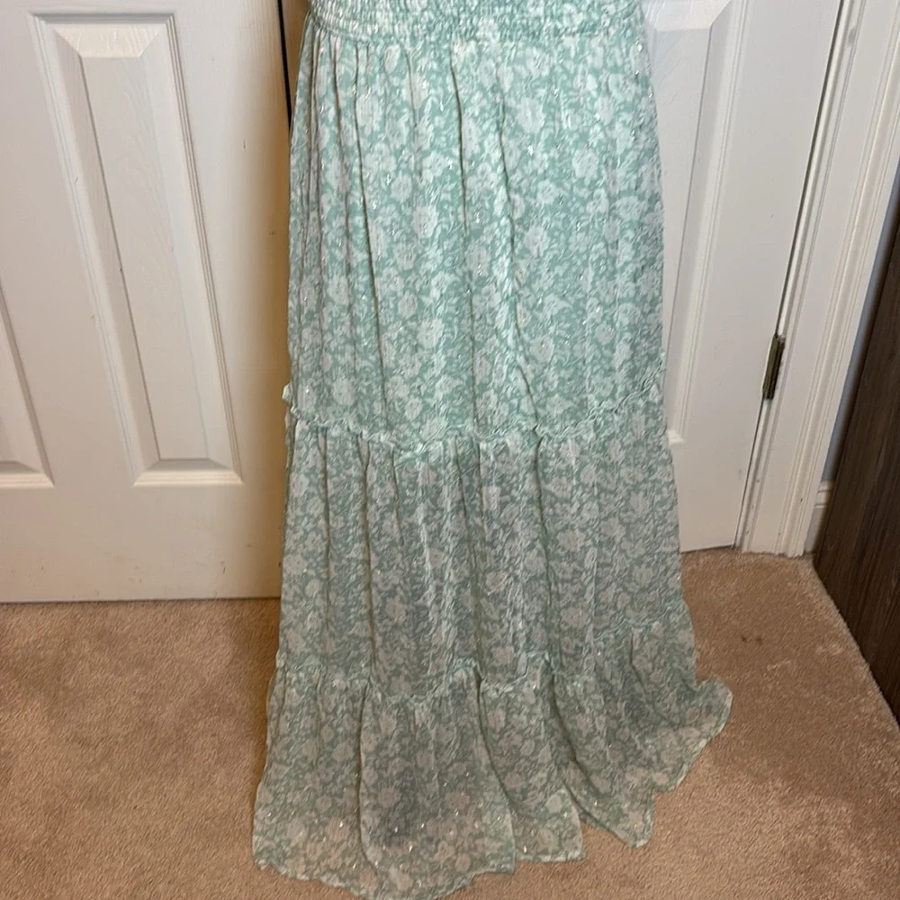 Crystal Doll Floral Metallic Dress